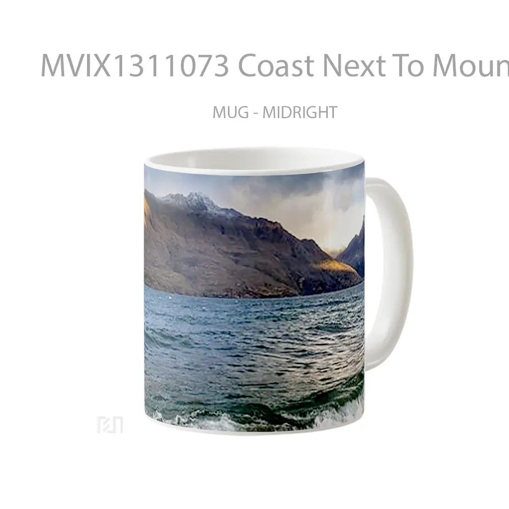 Mug Coast Next To Mountains Gelas Pemandangan Alam - All-side / Desain