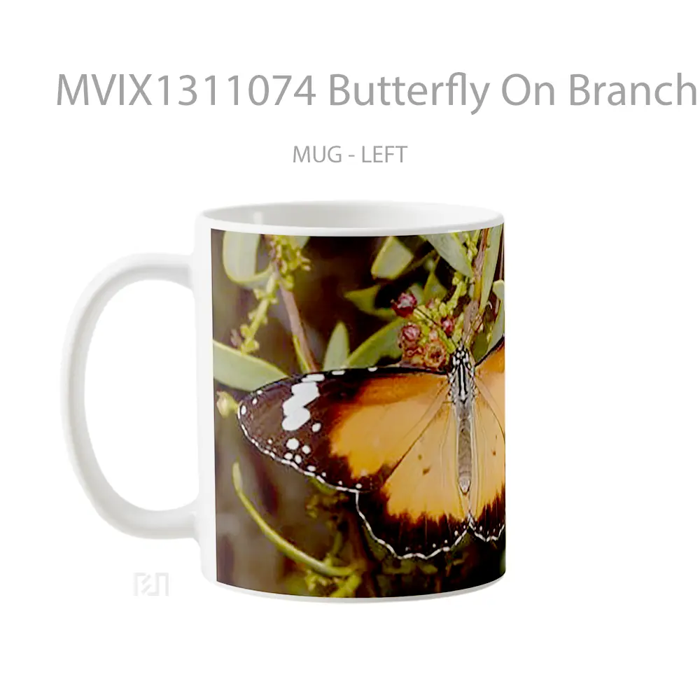 Mug Butterfly On Branches Gelas Hewan Lucu - All-side / Desain