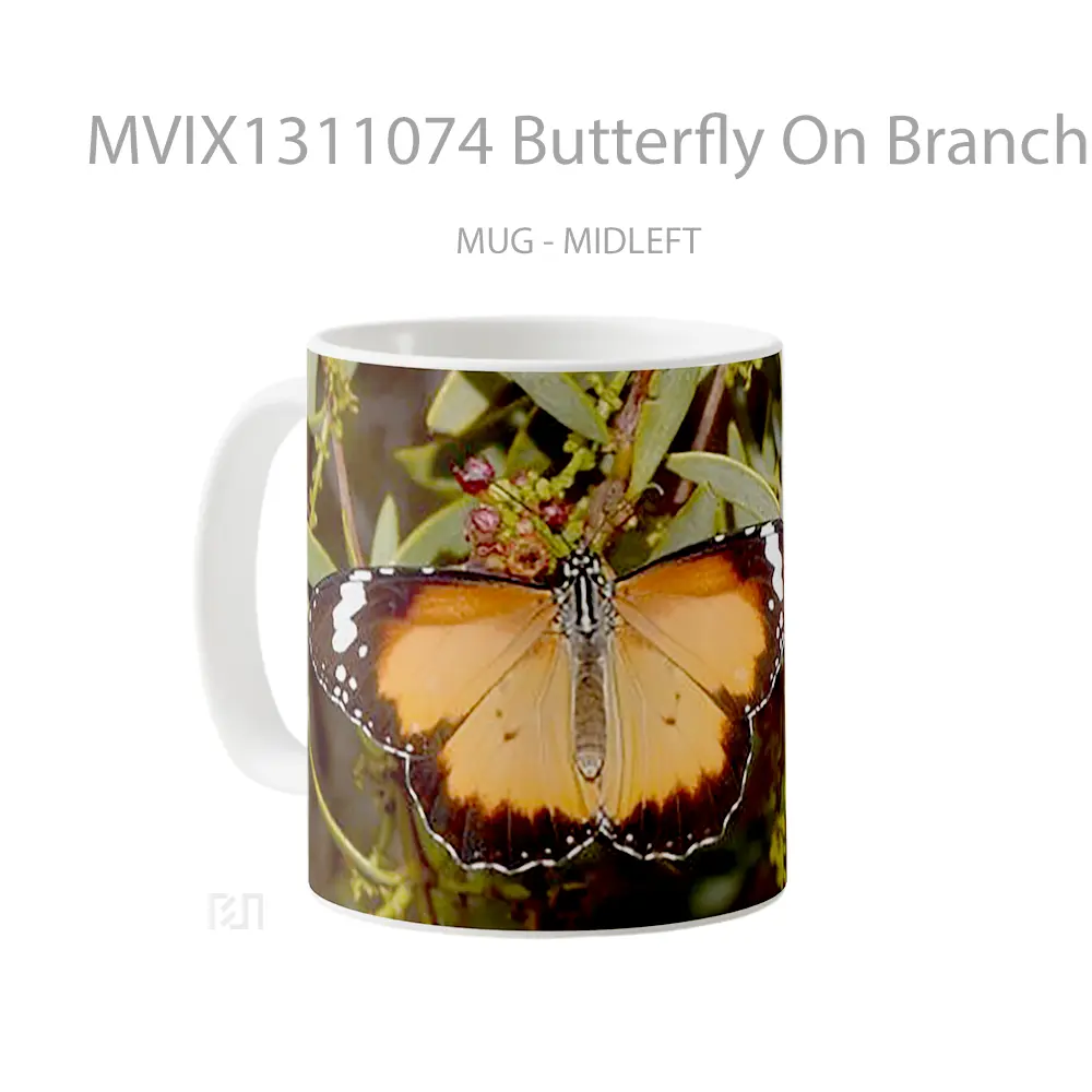 Mug Butterfly On Branches Gelas Hewan Lucu - All-side / Desain
