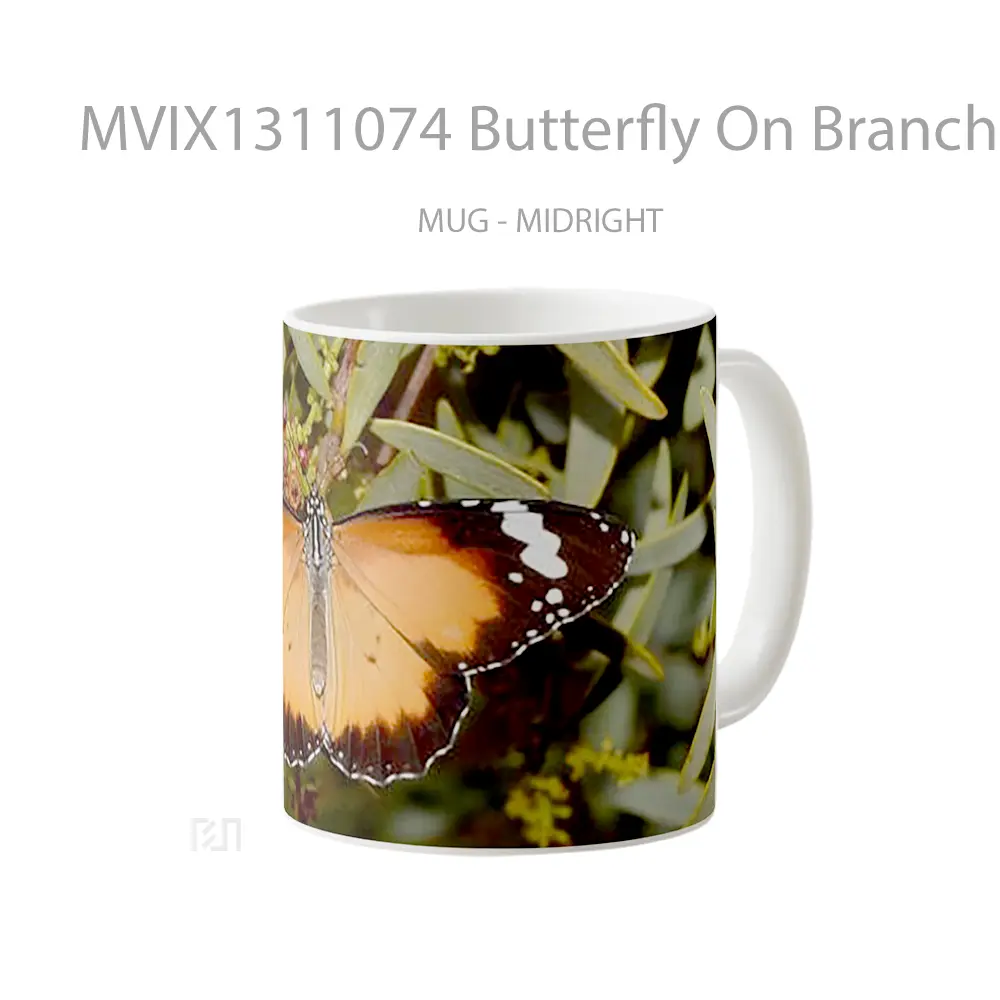 Mug Butterfly On Branches Gelas Hewan Lucu - All-side / Desain