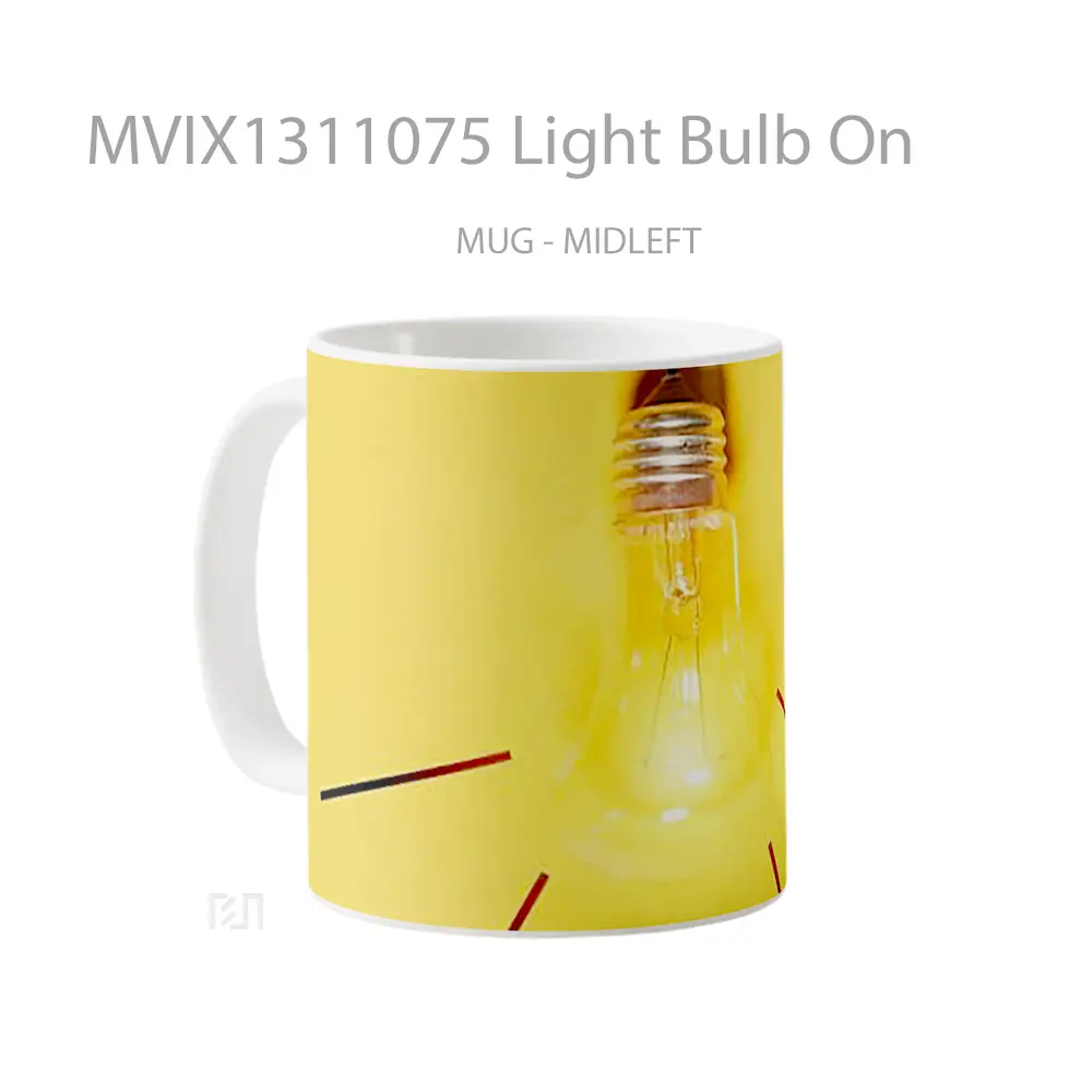 Mug Light Bulb On Gelas Keramik Unik - All-side / Desain