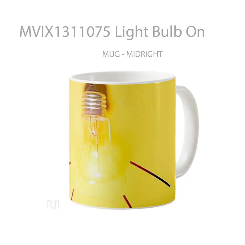 Mug Light Bulb On Gelas Keramik Unik - All-side / Desain