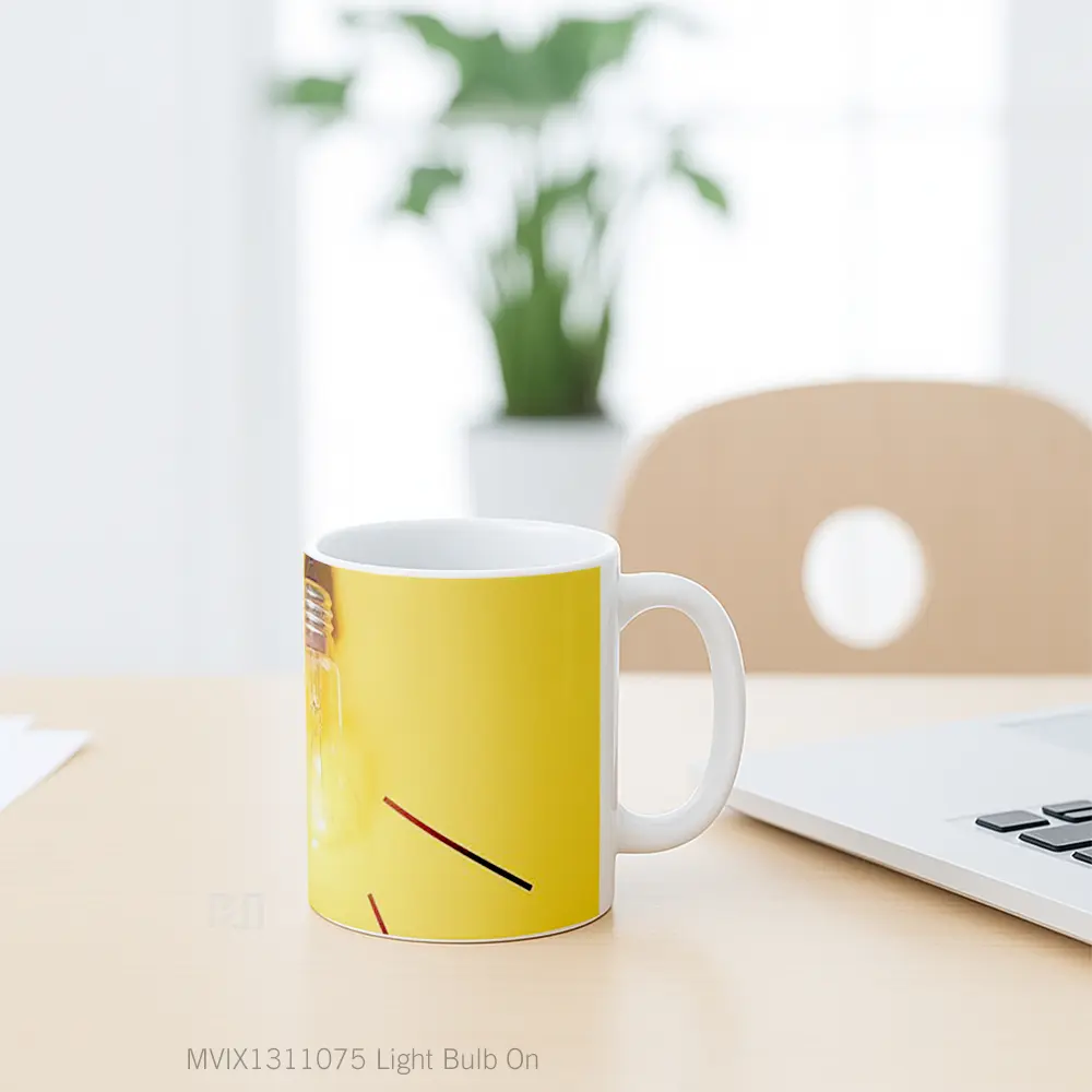 Mug Light Bulb On Gelas Keramik Unik - All-side / Desain