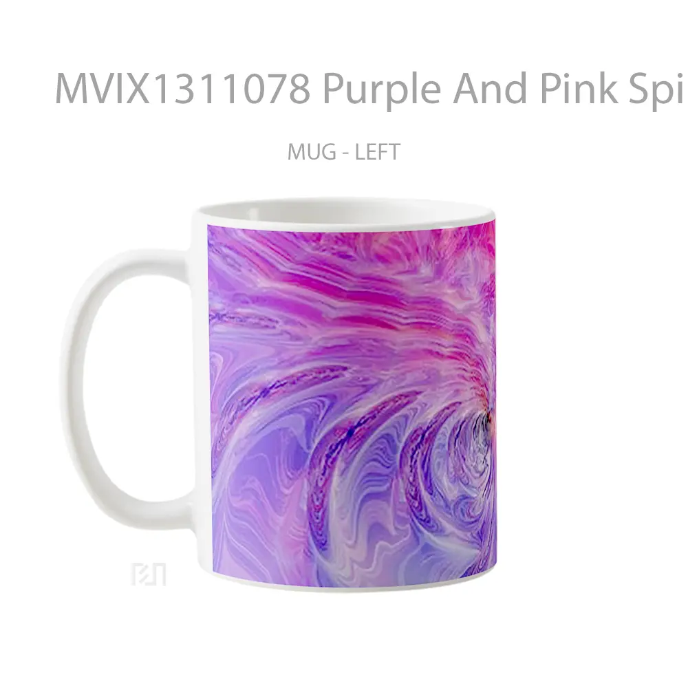 Mug Purple And Pink Spiral Gelas Keramik Unik - All-side / Desain