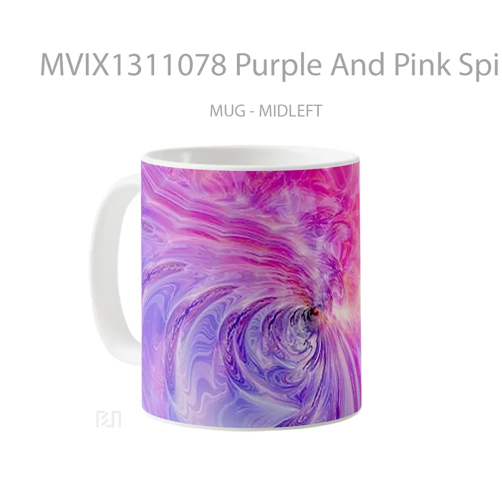 Mug Purple And Pink Spiral Gelas Keramik Unik - All-side / Desain