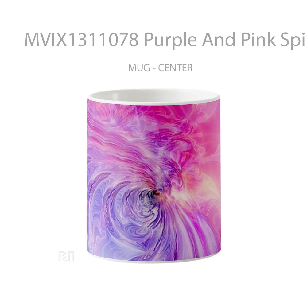 Mug Purple And Pink Spiral Gelas Keramik Unik