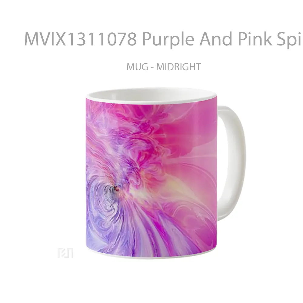 Mug Purple And Pink Spiral Gelas Keramik Unik - All-side / Desain