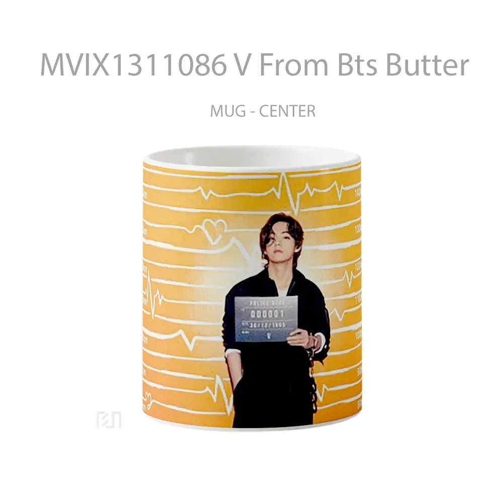 Mug V From Bts Butter Gelas Keramik Unik