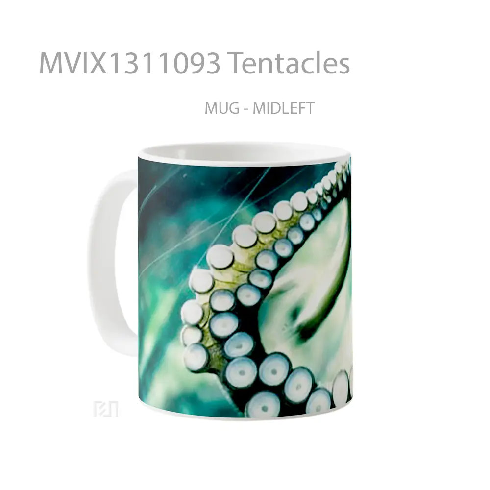 Mug Tentacles Gelas Keramik Unik - All-side / Desain