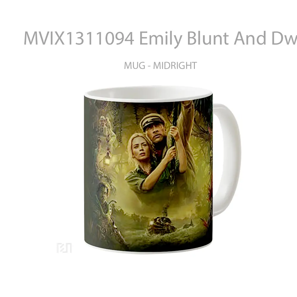 Mug Emily Blunt And Dwayne Johnson In Jungle Cruise Gelas Keramik Unik - All-side / Desain
