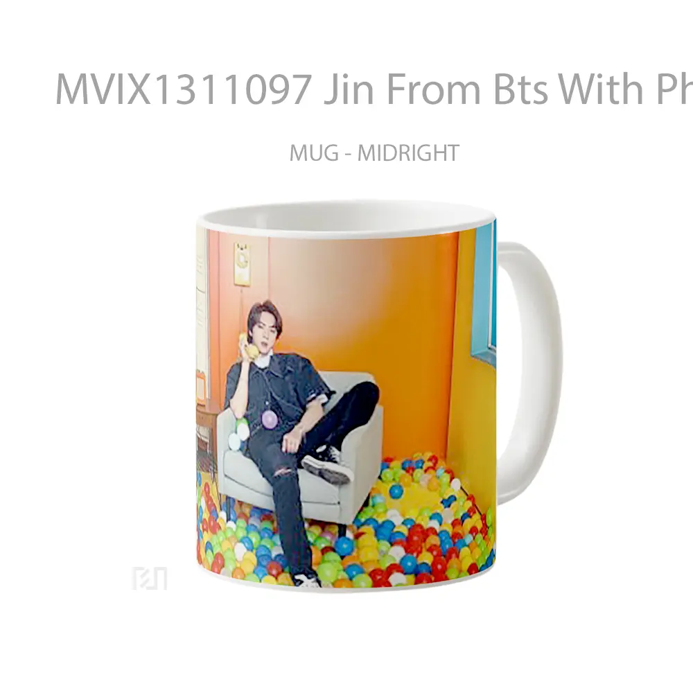 Mug Jin From Bts With Phone Gelas Keramik Unik - All-side / Desain