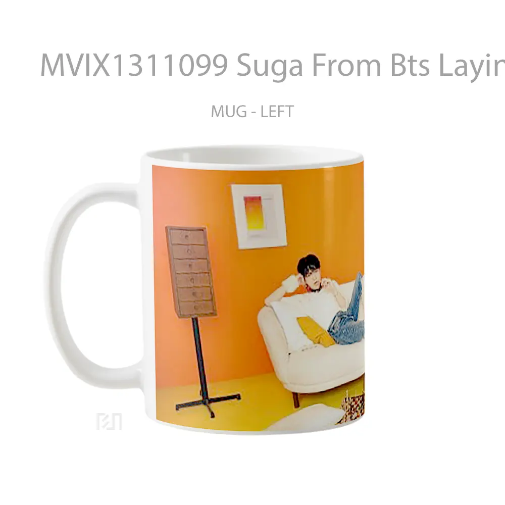 Mug Suga From Bts Laying Down On Couch Gelas Keramik Unik - All-side / Desain