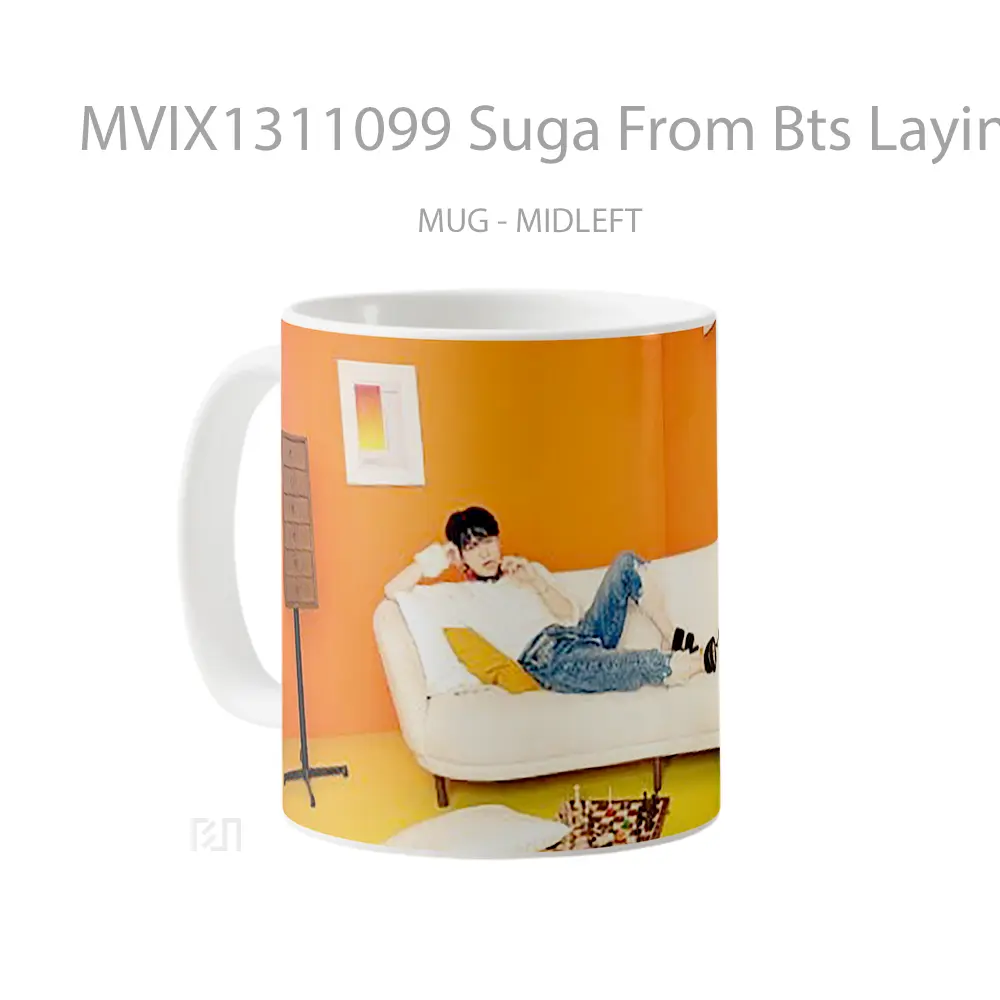 Mug Suga From Bts Laying Down On Couch Gelas Keramik Unik - All-side / Desain