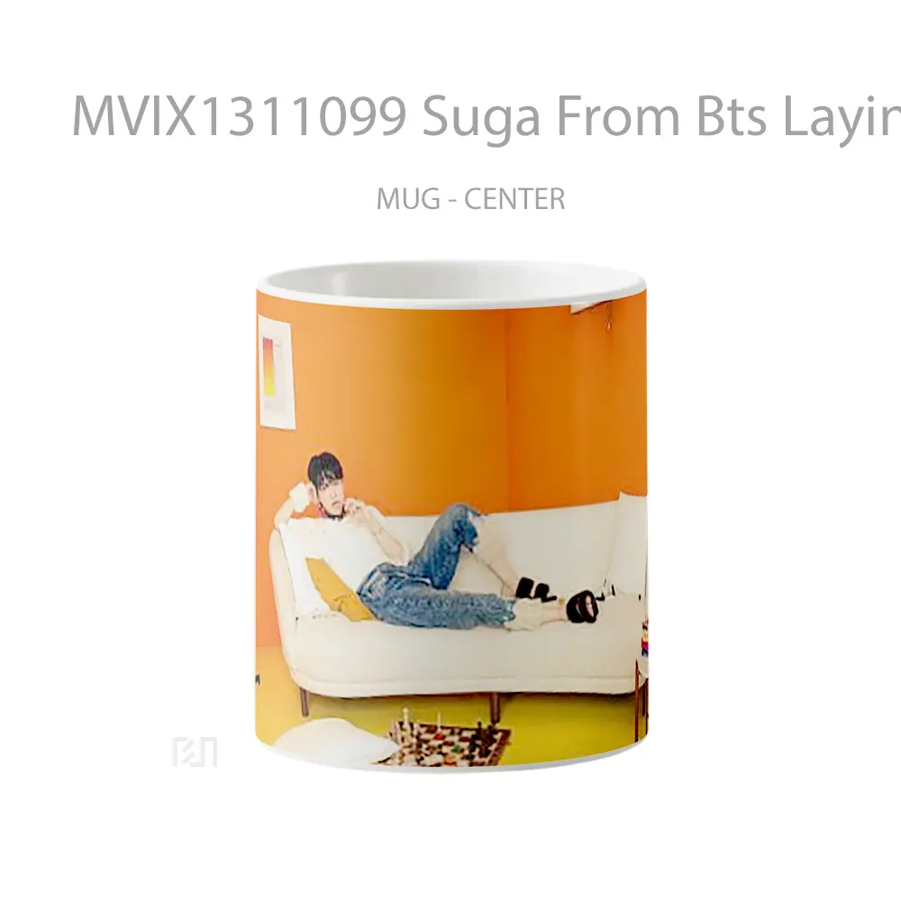Mug Suga From Bts Laying Down On Couch Gelas Keramik Unik