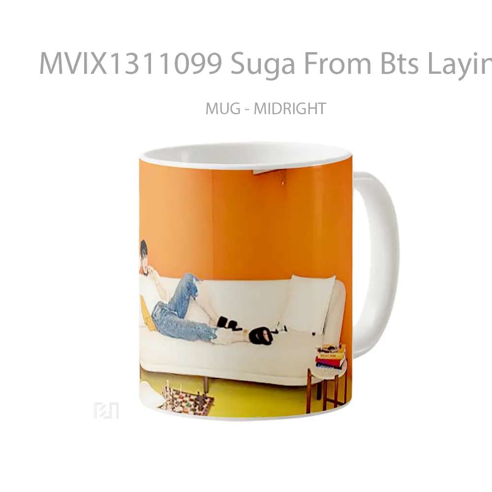 Mug Suga From Bts Laying Down On Couch Gelas Keramik Unik - All-side / Desain