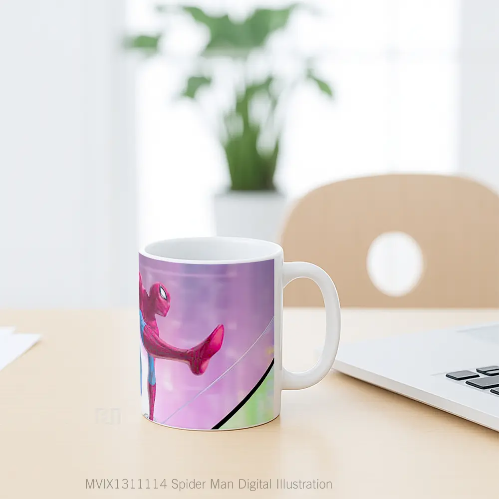 Mug Spider Man Digital Illustration Gelas Superhero - All-side / Desain