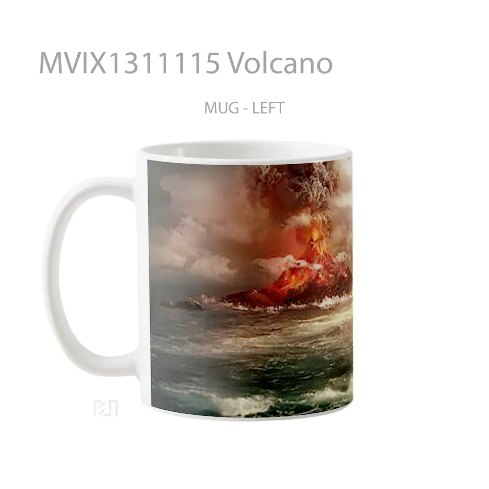 Mug Volcano Gelas Keramik Unik - All-side / Desain