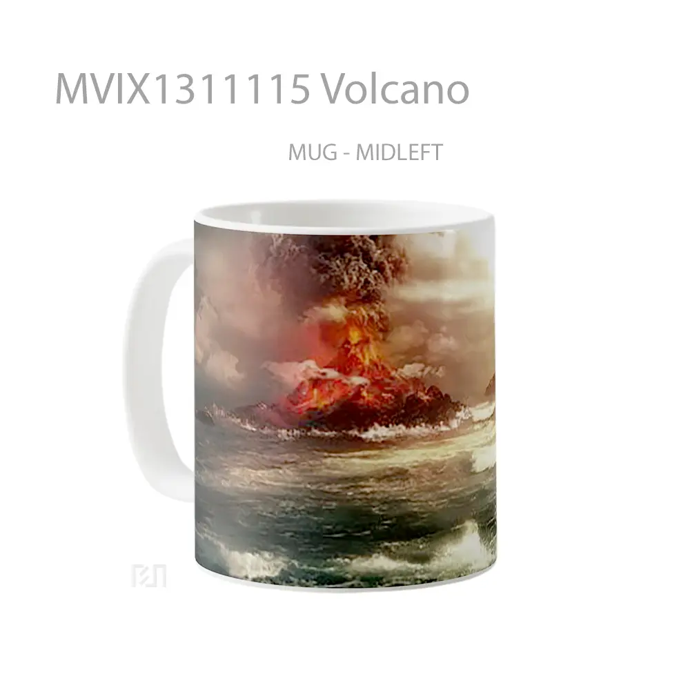 Mug Volcano Gelas Keramik Unik - All-side / Desain
