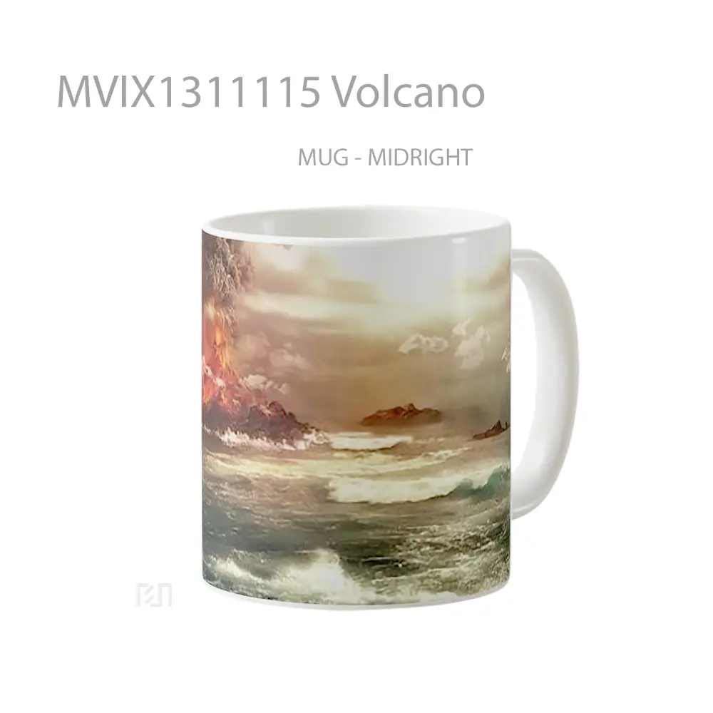 Mug Volcano Gelas Keramik Unik - All-side / Desain