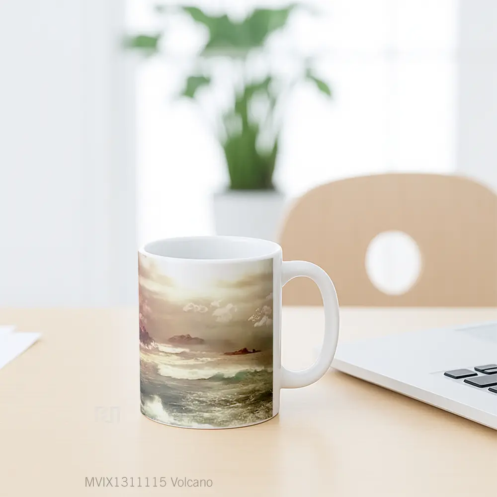 Mug Volcano Gelas Keramik Unik - All-side / Desain
