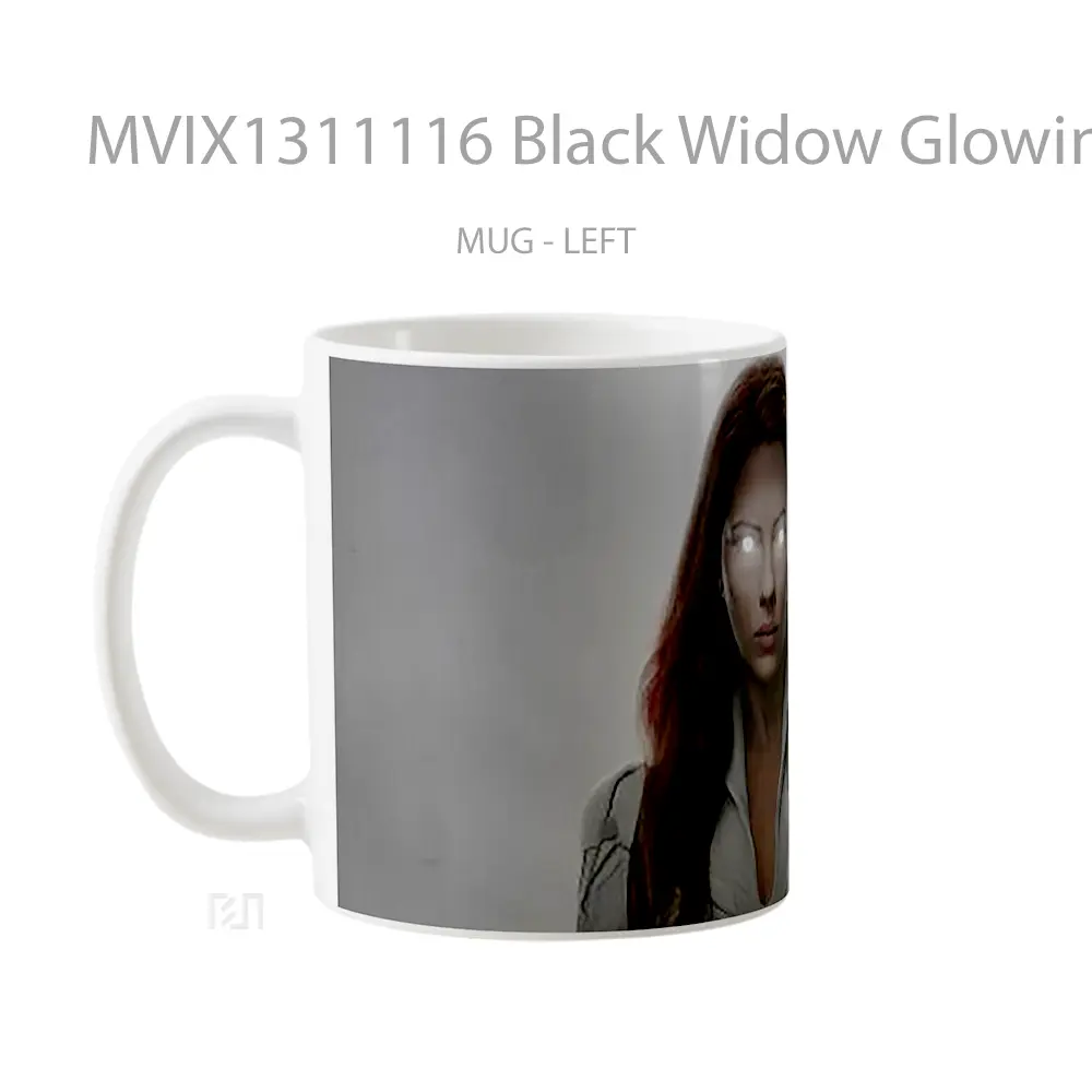 Mug Black Widow Glowing Eyes Gelas Superhero - All-side / Desain
