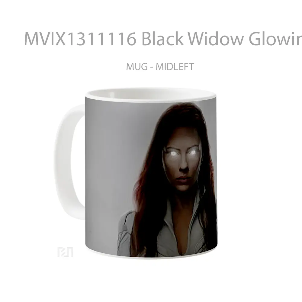Mug Black Widow Glowing Eyes Gelas Superhero - All-side / Desain