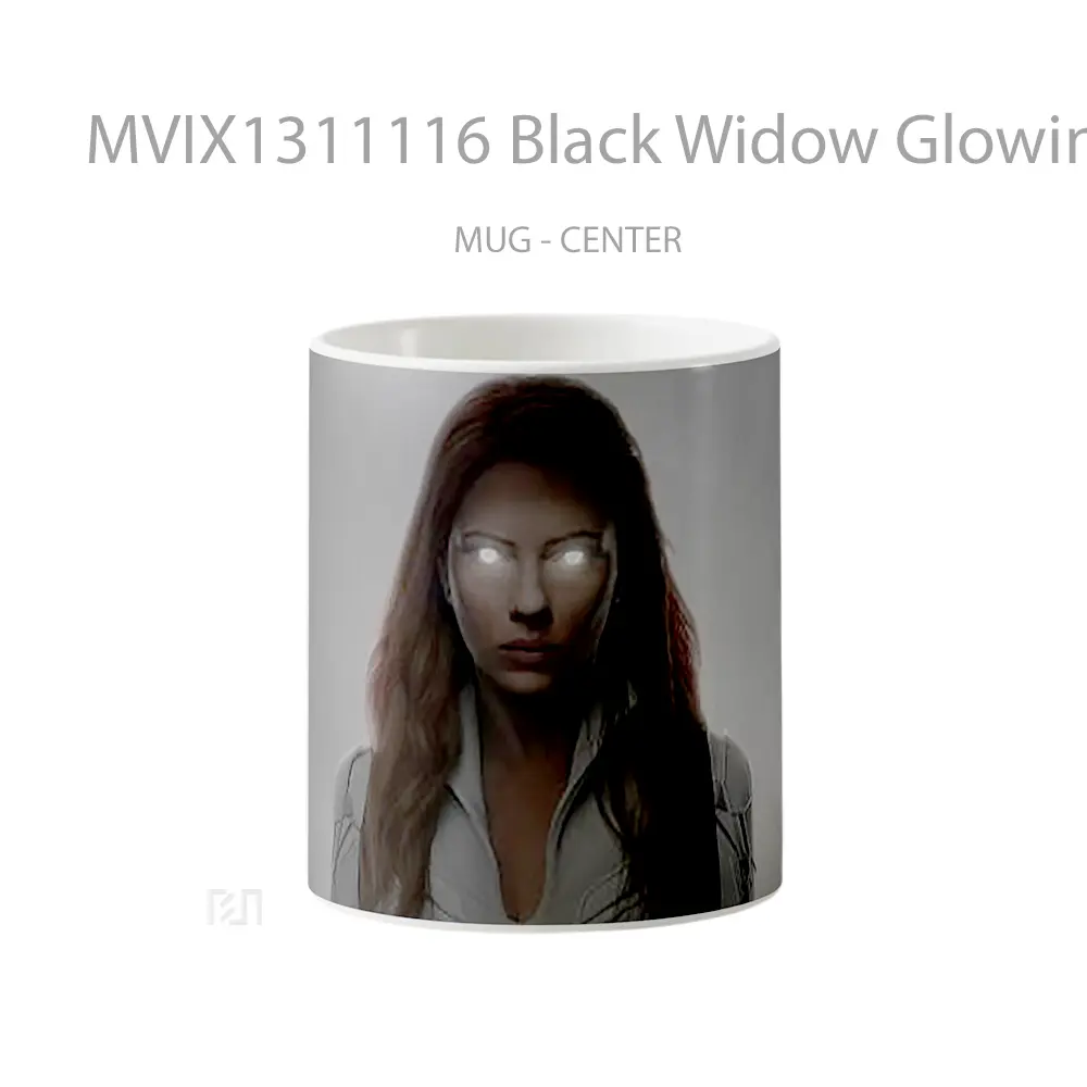 Mug Black Widow Glowing Eyes Gelas Superhero