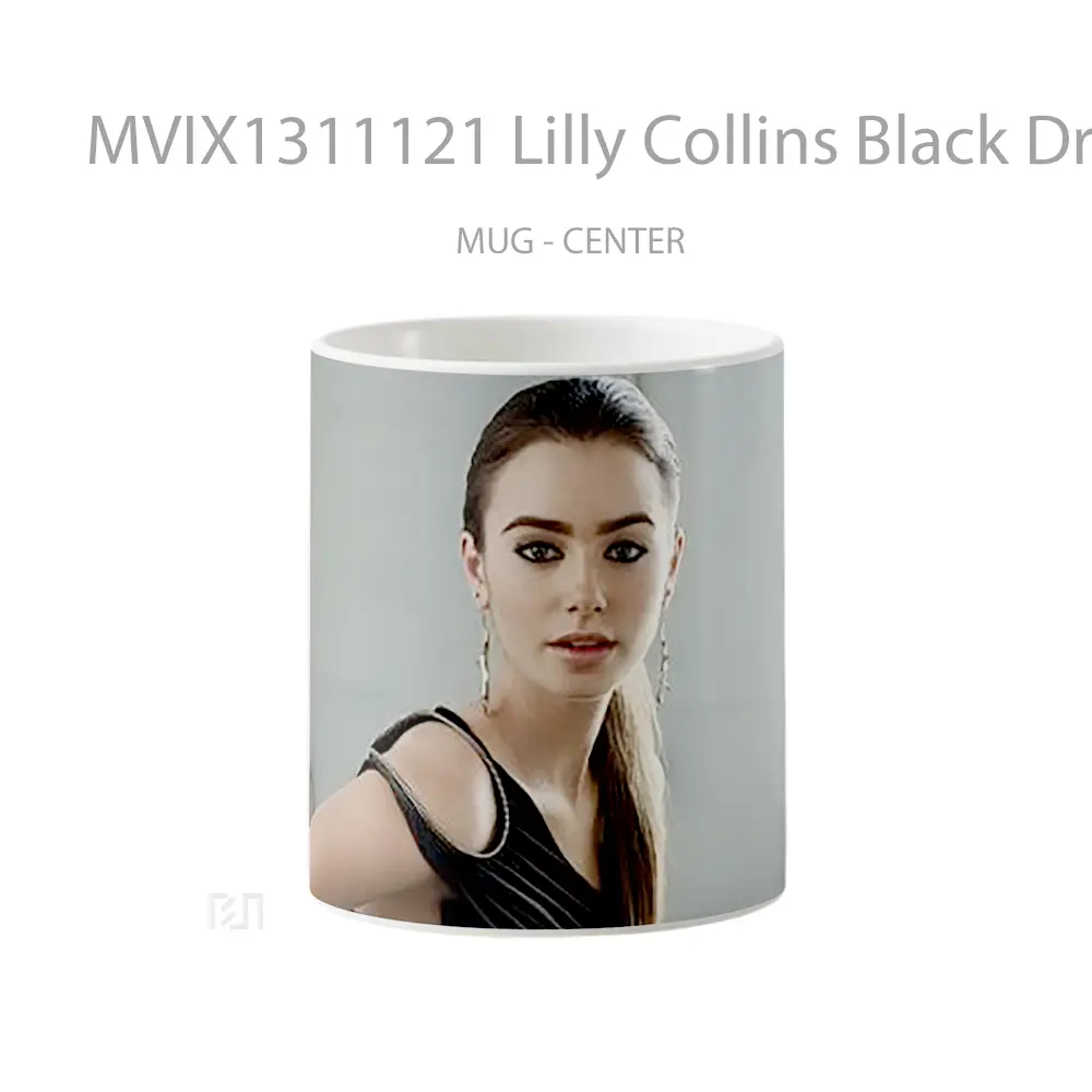 Mug Lilly Collins Black Dress Gelas Keramik Unik