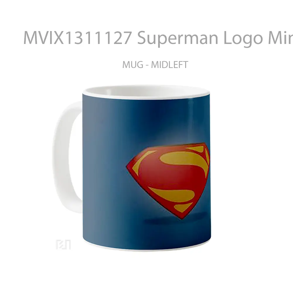Mug Superman Logo Minimal Gelas Superhero - All-side / Desain