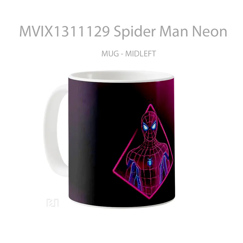 Mug Spider Man Neon Gelas Superhero - All-side / Desain