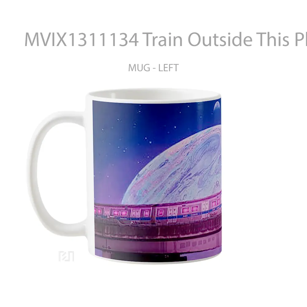 Mug Train Outside This Planet Gelas Astronomi - All-side / Desain