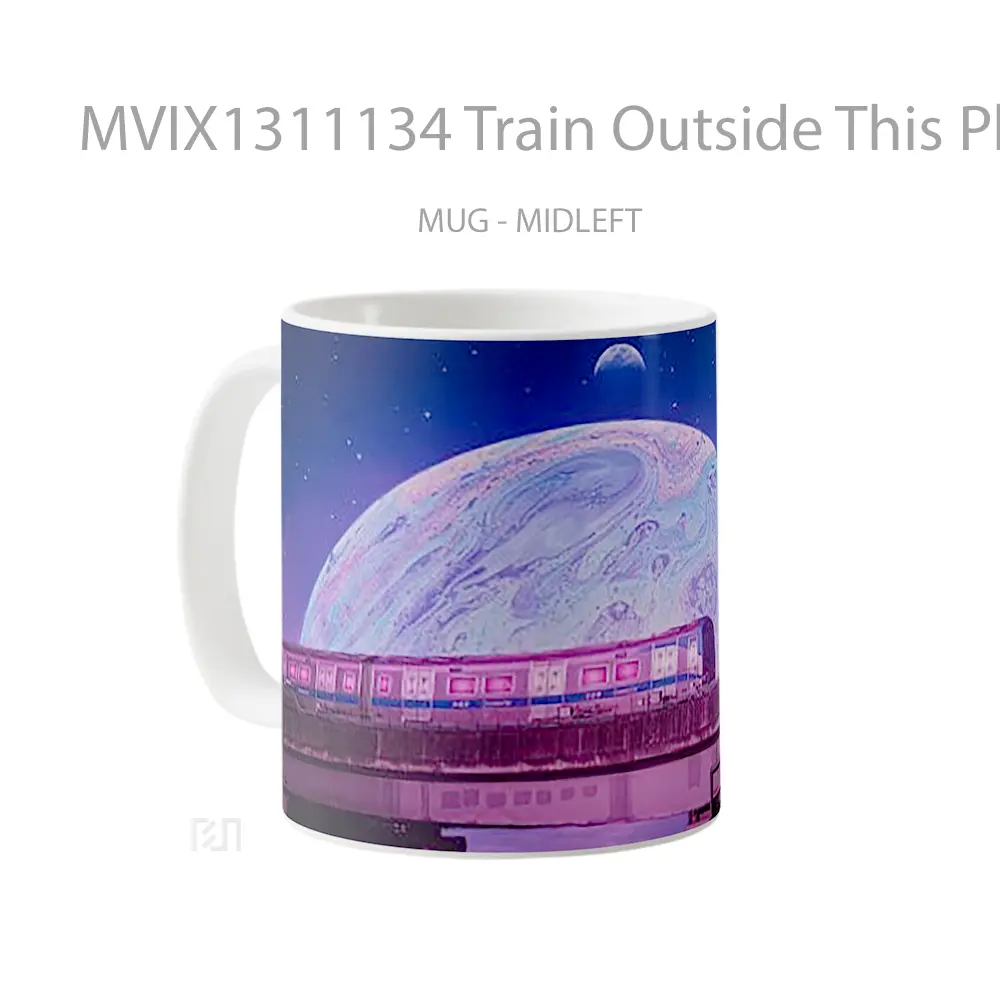 Mug Train Outside This Planet Gelas Astronomi - All-side / Desain