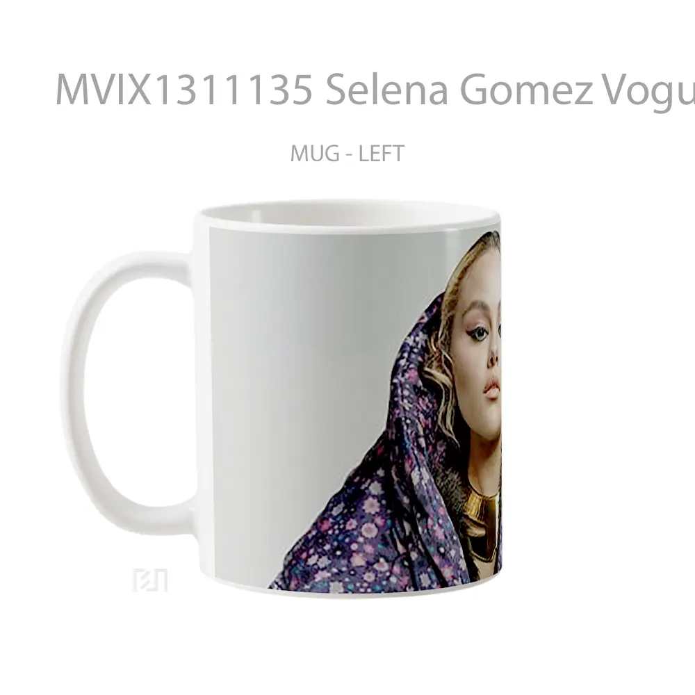 Mug Selena Gomez Vogue Singapore Gelas Selebriti - All-side / Desain