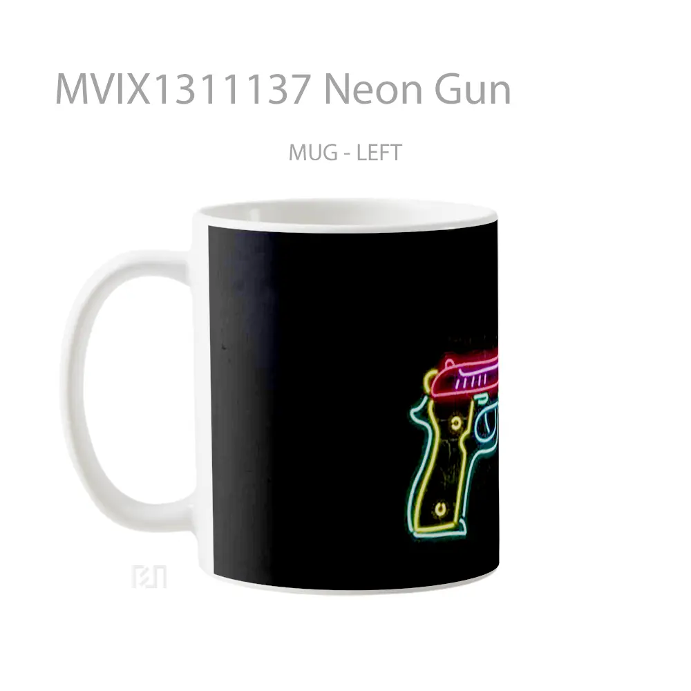 Mug Neon Gun Gelas Keramik Unik - All-side / Desain