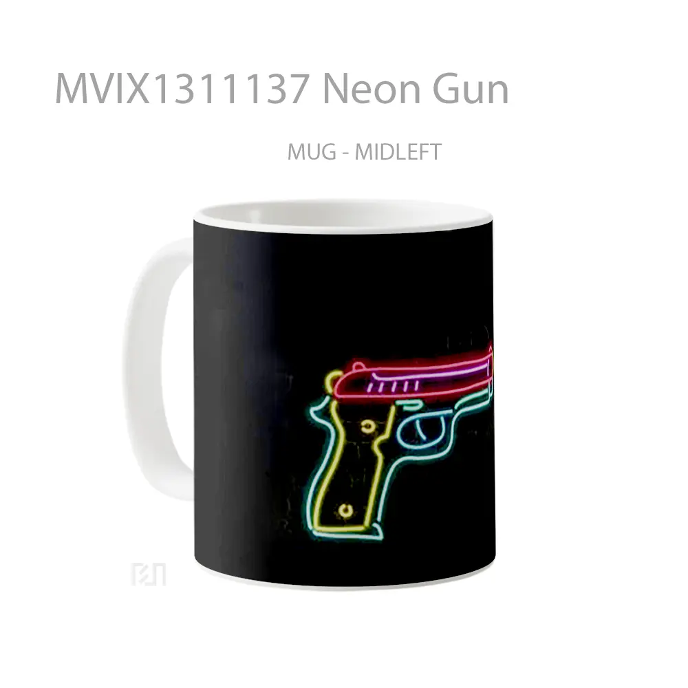 Mug Neon Gun Gelas Keramik Unik - All-side / Desain