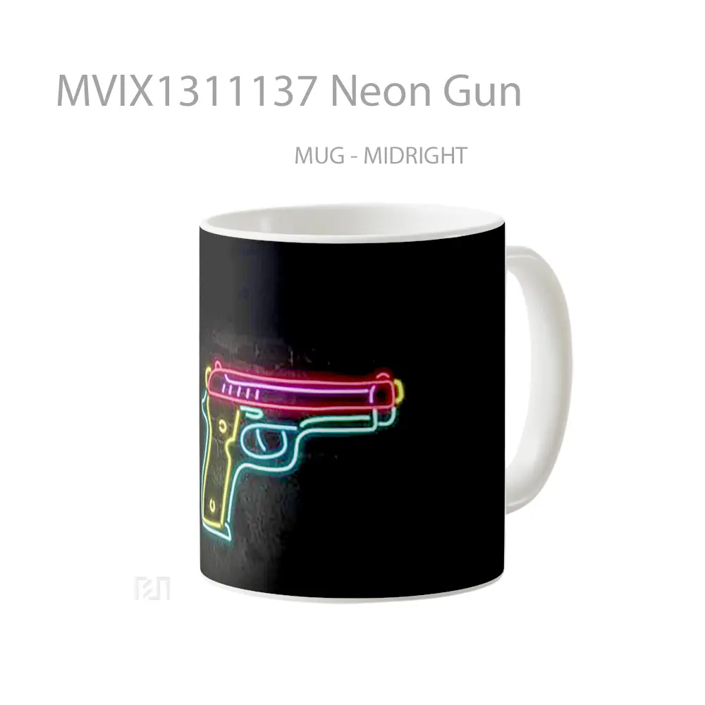 Mug Neon Gun Gelas Keramik Unik - All-side / Desain