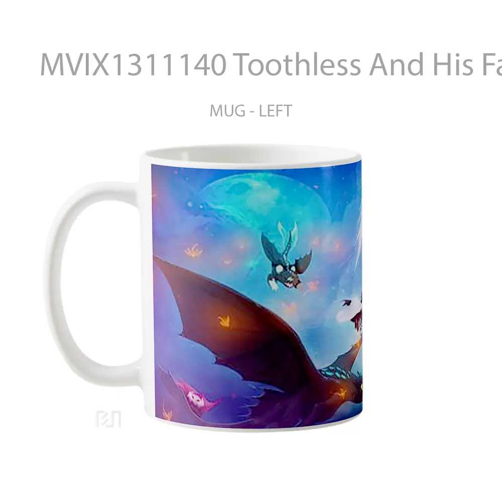 Mug Toothless And His Family Gelas Keramik Unik - All-side / Desain