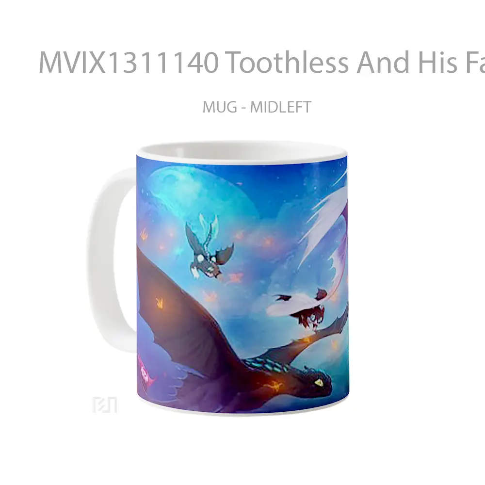 Mug Toothless And His Family Gelas Keramik Unik - All-side / Desain