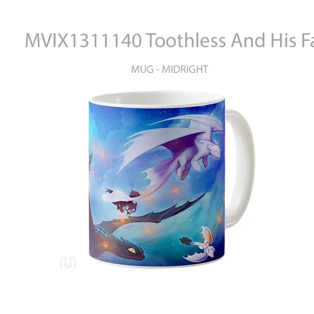 Mug Toothless And His Family Gelas Keramik Unik - All-side / Desain