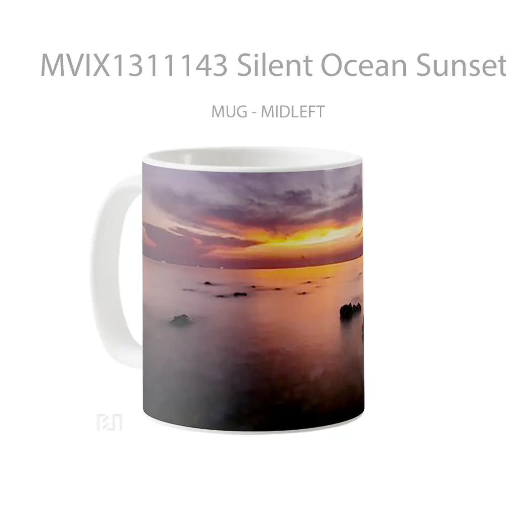 Mug Silent Ocean Sunset Gelas Pemandangan Alam - All-side / Desain