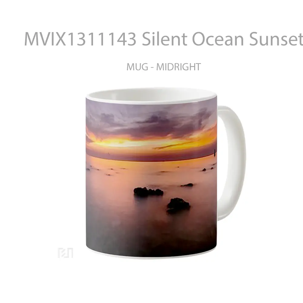Mug Silent Ocean Sunset Gelas Pemandangan Alam - All-side / Desain