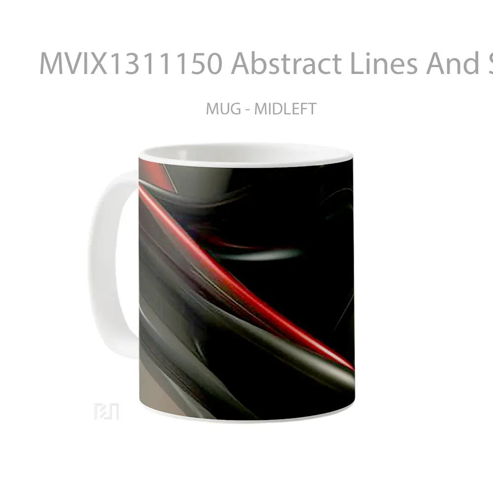 Mug Abstract Lines And Shapes Gelas Seni Modern - All-side / Desain