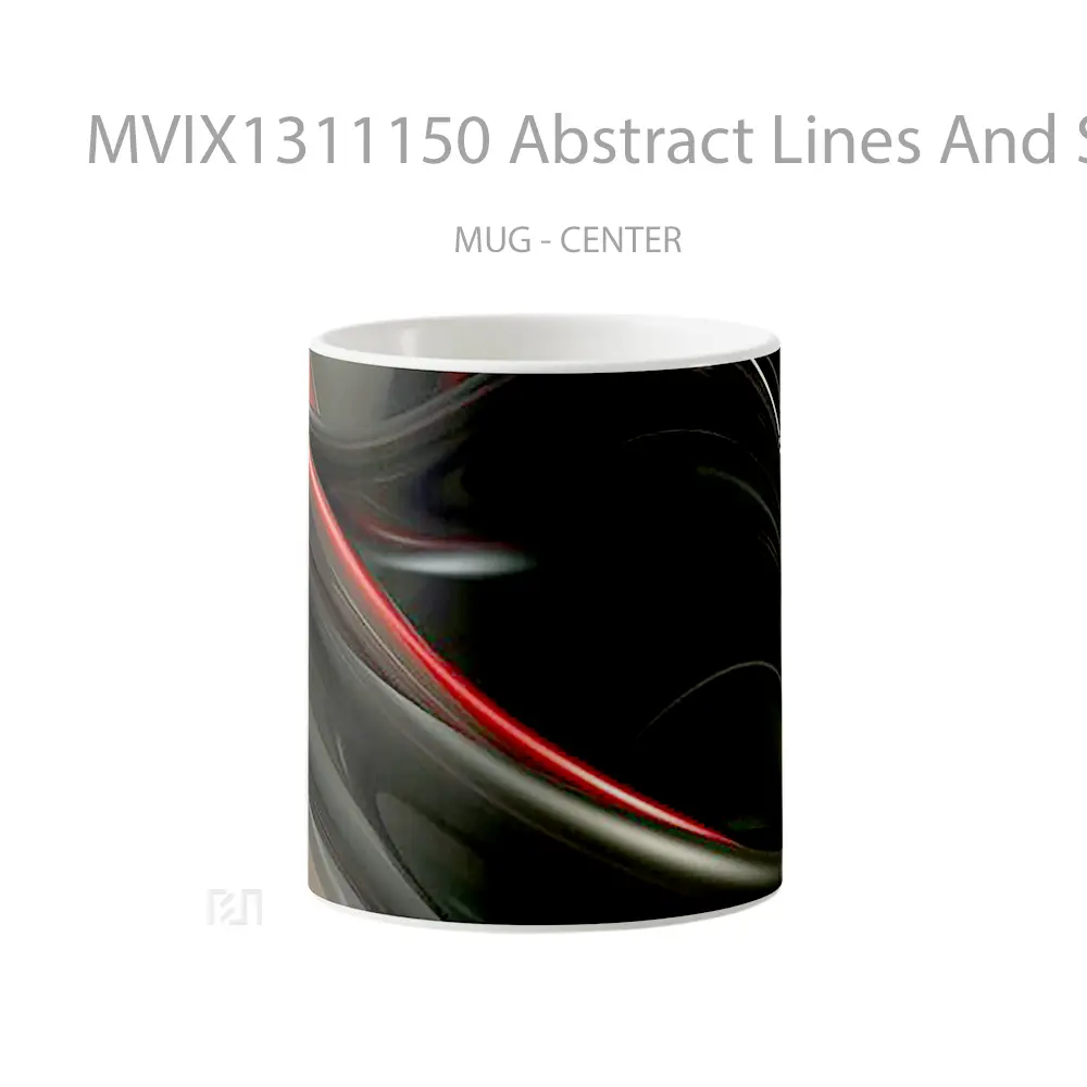 Mug Abstract Lines And Shapes Gelas Seni Modern