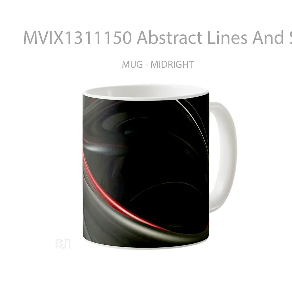 Mug Abstract Lines And Shapes Gelas Seni Modern - All-side / Desain
