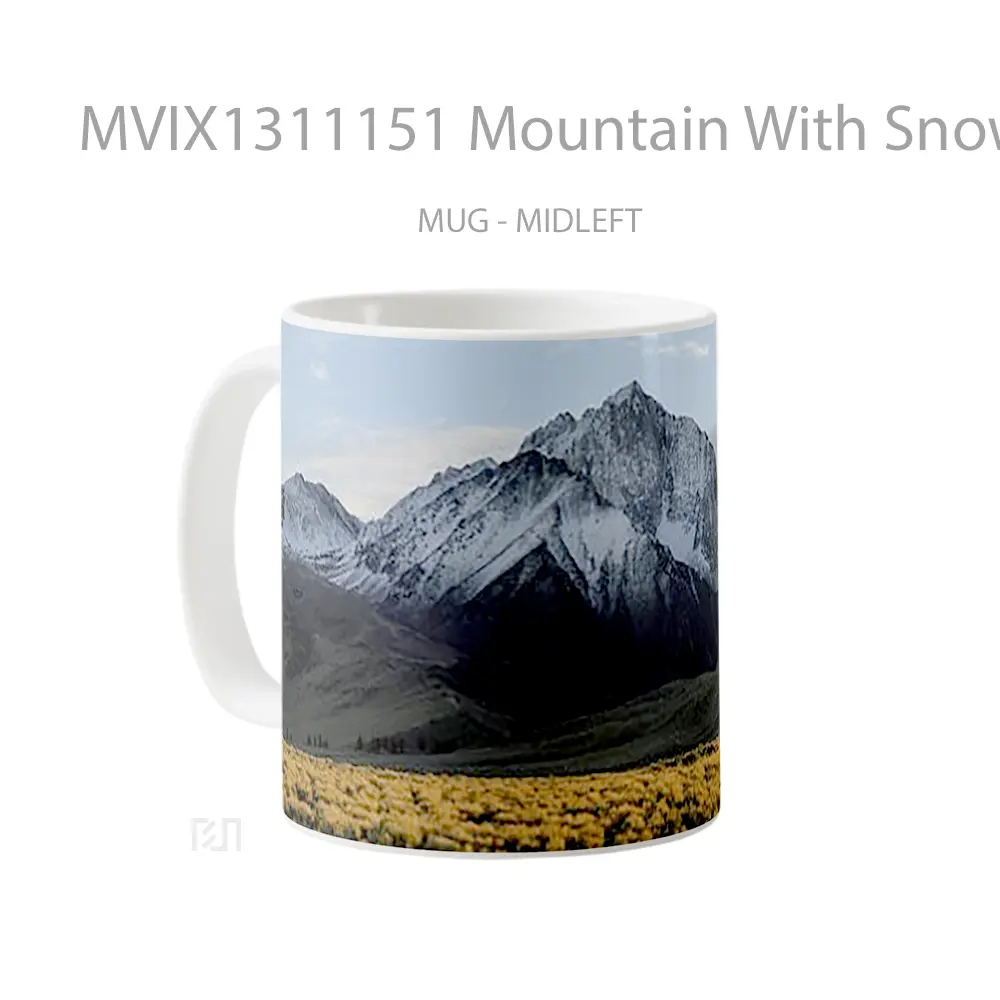 Mug Mountain With Snow In The Summer Gelas Pemandangan Alam - All-side / Desain