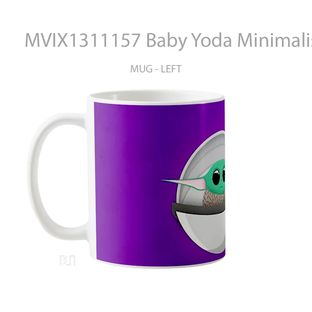 Mug Baby Yoda Minimalist Gelas Star Wars - All-side / Desain