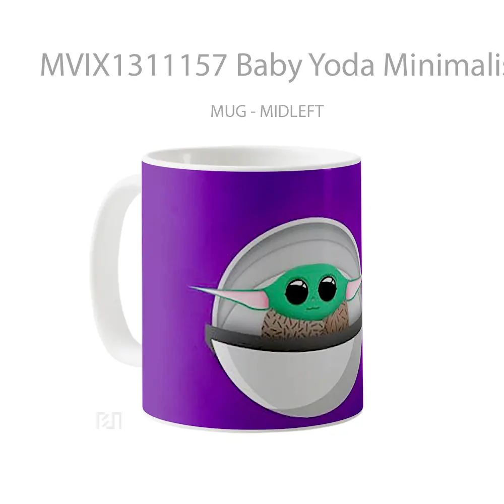 Mug Baby Yoda Minimalist Gelas Star Wars - All-side / Desain