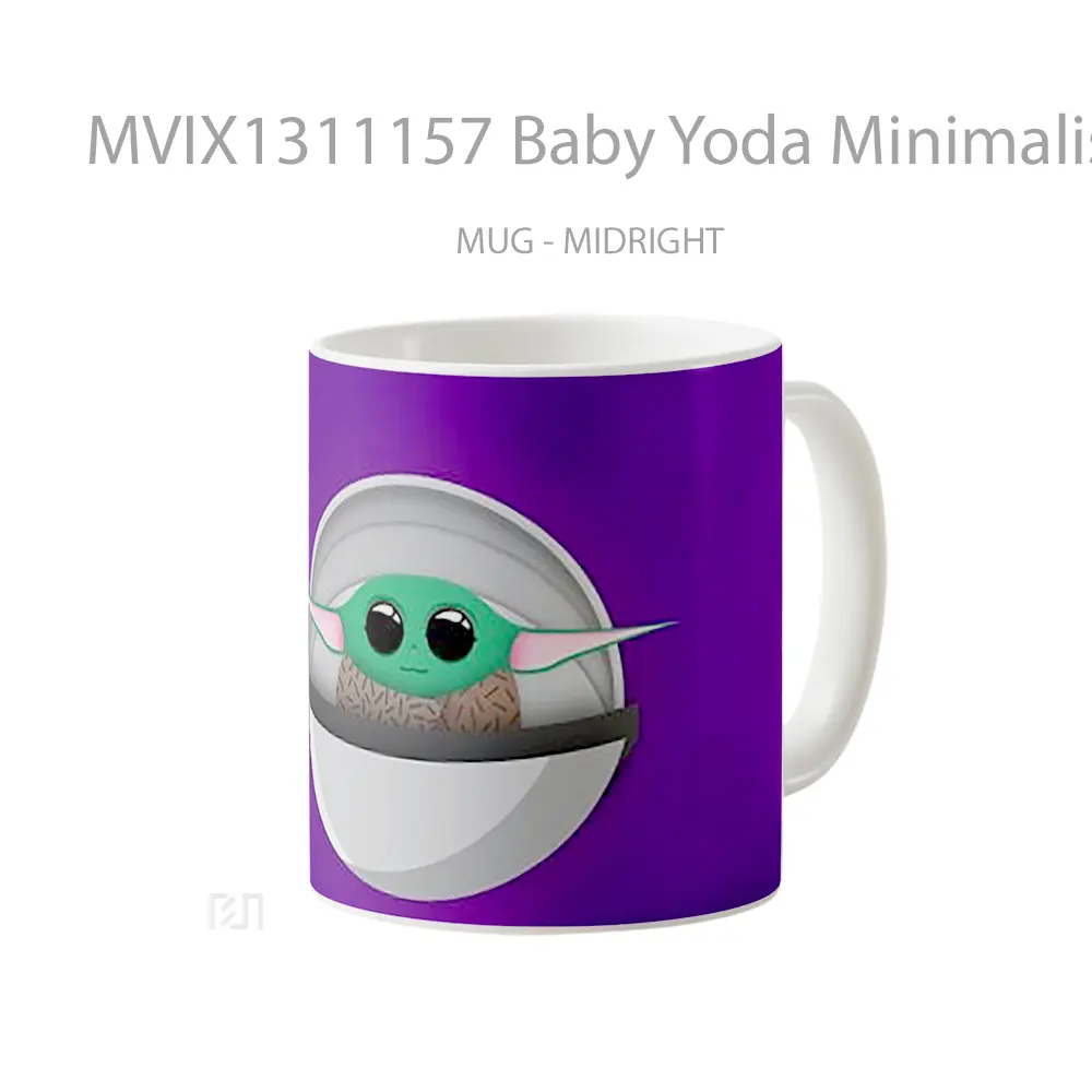 Mug Baby Yoda Minimalist Gelas Star Wars - All-side / Desain