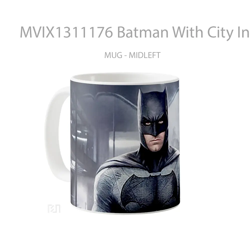Mug Batman With City In The Background Gelas Superhero - All-side / Desain