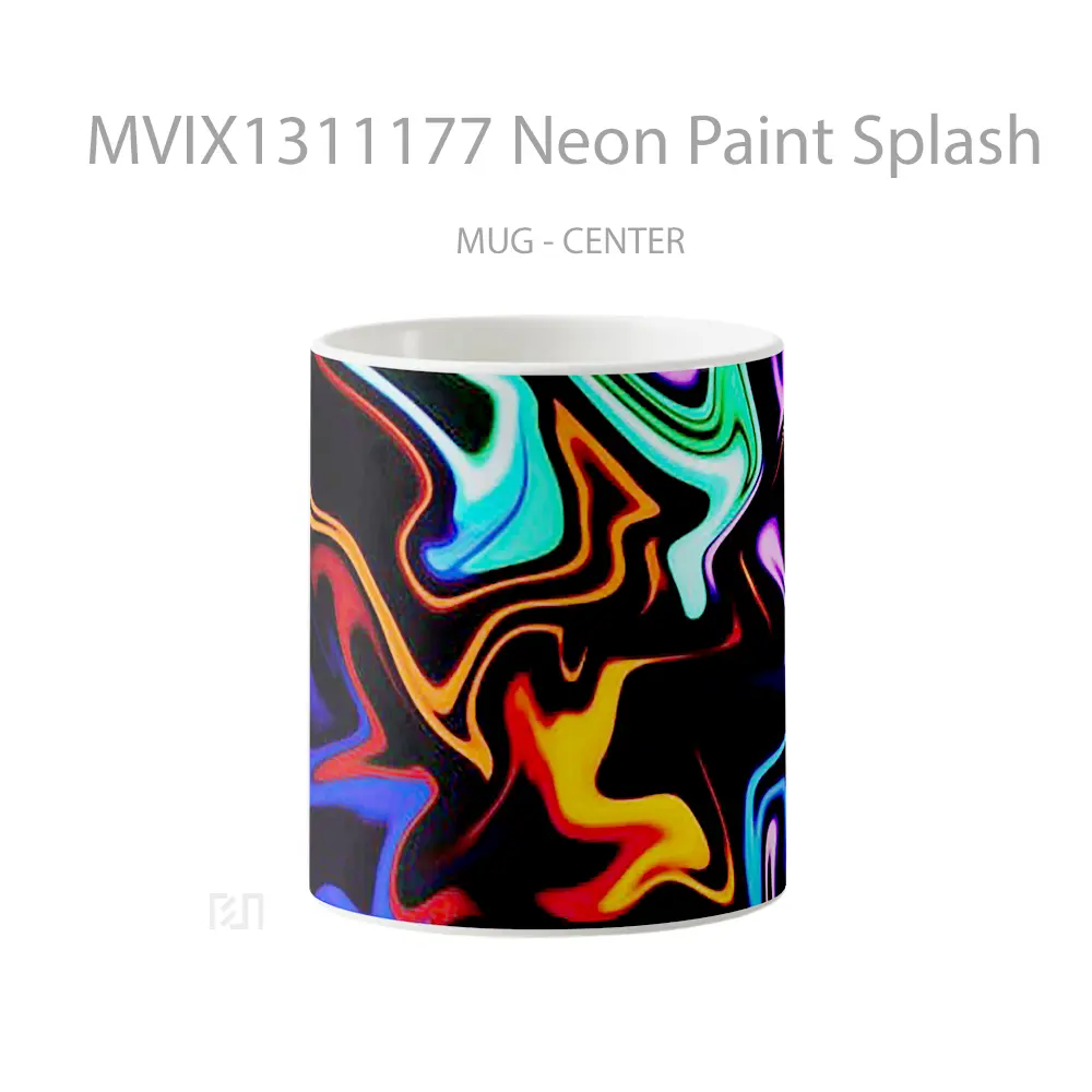 Mug Neon Paint Splash Gelas Keramik Unik